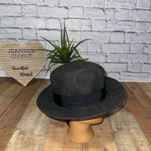 Country Gentleman Men's Size M 100% Wool Hat  Fedora  Dark Gray - Picture 2 of 7